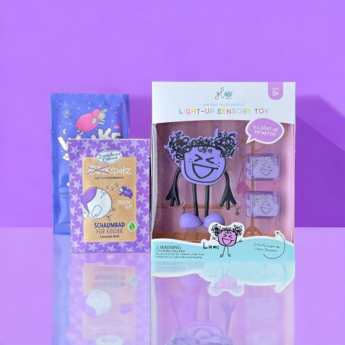 DUET IDEALNY GLO PALS LUMI Z KOSTKAMI FIOLETOWYMI + PŁYN KOLOROWYCH SNÓW + PIANKA DO KĄPIELI 7 NIEBO GRATIS