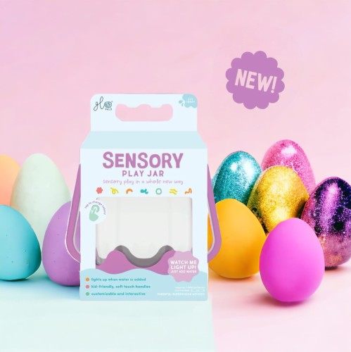 PRZEDSPRZEDAŻ Glo Pals, Słoik sensoryczny do napełnienia wodą, kolor FIOLETOWY