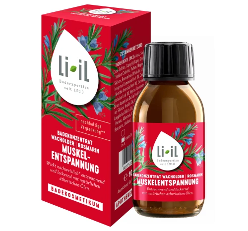RELAKS DLA MIĘŚNI - koncentrat do kąpieli JAŁOWIEC/ROZMARYN 100ml - Li-iL