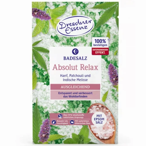 ABSOLUTNY RELAKS z solą EPSOM - ANTYSTRESOWA kąpiel - sól do kąpieli 60g - DRESDNER ESSENZ