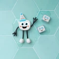 NOWY Glo Pals, Postać do kąpieli Party Pal - zestaw z dwiema kostkami sensorycznymi świecącymi w wodzie