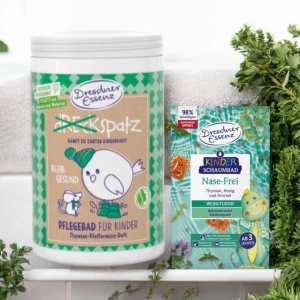 Zestaw BĄDŹ ZDRÓW- PROZDROWOTNA kąpiel z tymiankiem 400g  plus płyn ODDYCHAJ SWOBODNIE 40ml w prezencie - DRESDNER ESSENZ  