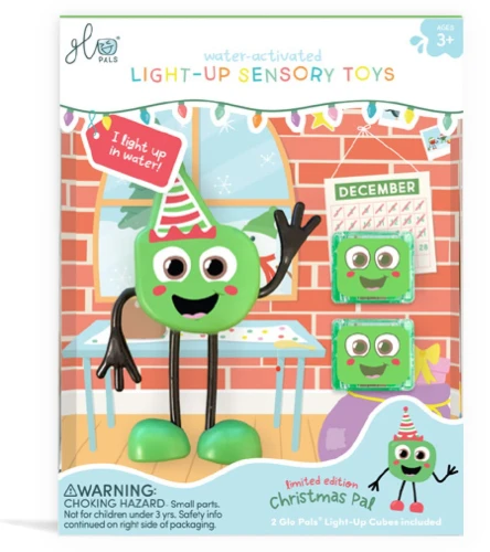 CHRISTMAS PALL POSTAĆ GLO PALS - edycja świąteczna - zestaw z dwiema kostkami sensorycznymi świecącymi w wodzie