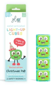 4 KOSTKI sensoryczne CHRISTMAS PALL, GLO PALS - edycja świąteczna - zabawka kąpielowa, kolor zielony