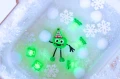 4 KOSTKI sensoryczne CHRISTMAS PALL, GLO PALS - edycja świąteczna - zabawka kąpielowa, kolor zielony (