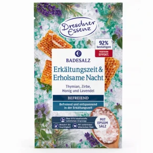 PAKIET 12x60g - CZAS PRZEZIĘBIENIA I SPOKOJNY SEN - sól do kąpieli z solą EPSOM 60g - DRESDNER ESSENZ 